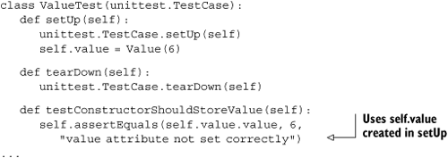 The unit tests for Value rewritten to use setUp and tearDown