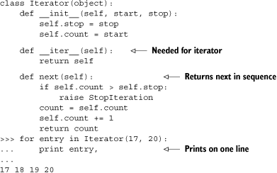 An example Iterator class