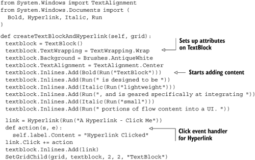 TextBlock with flow content