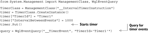 Creating timer events with ManagementClass