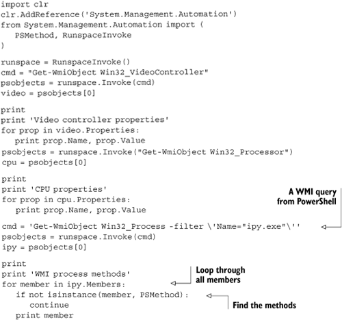 WMI from PowerShell inside IronPython!