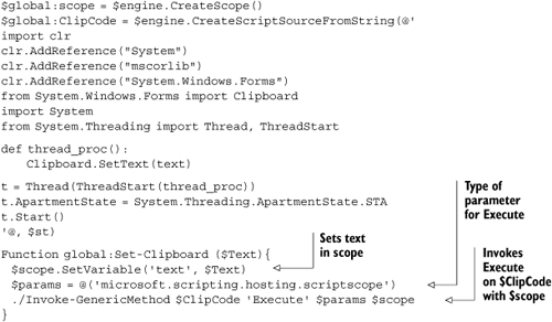 Setting clipboard from PowerShell with IronPython 2