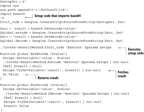 Calling Python functions and returning values