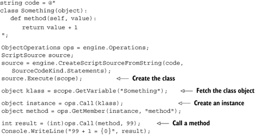 Creating class instances and calling methods using ObjectOperations