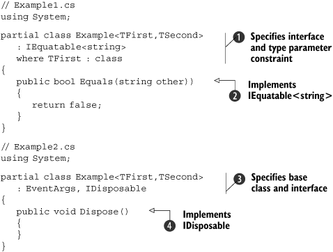 Demonstration of mixing declarations of a partial type