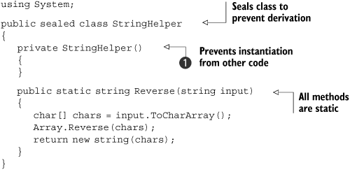 A typical C# 1 utility class