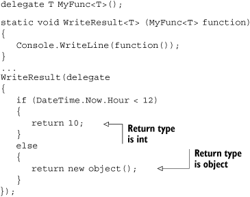 Code returning an integer or an object depending on the time of day