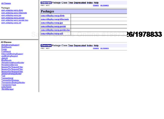 Javadoc of warp-persist's main package consisting of only enums, annotations, interfaces, and abstract classes 