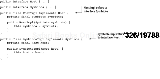 A host and symbiote interdependency, decoupled to use interfaces