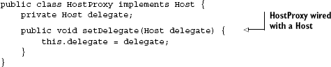 A class model for decoupled Host and Symbiote services (see listing 3.16) 