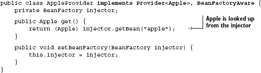 Granny obtains Apple instances from the injector via a provider 