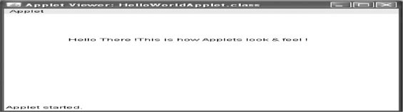 An applet output