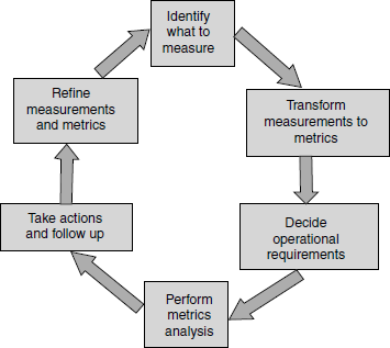Steps in a metrics program.