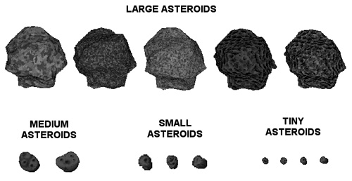 Here are all of the asteroids you’ll run into in the game (pun intended).