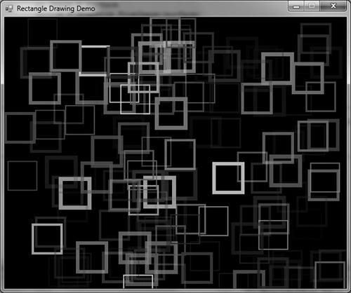 Drawing rectangles with managed GDI+ objects.