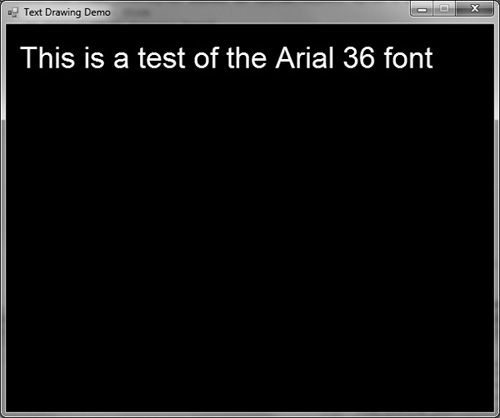 Printing text using a custom font and color.