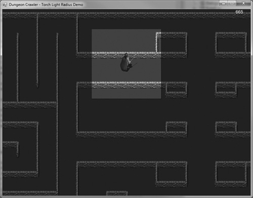 Lighting up a small area around the player to simulate a lantern.
