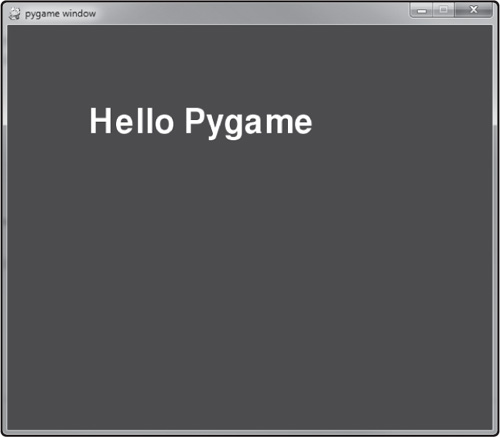 The Hello Pygame program.