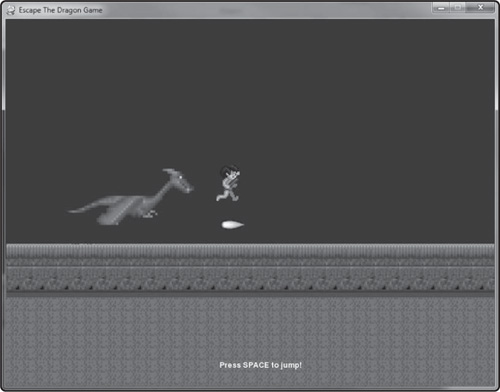 The Escape the Dragon Game features animated sprites.