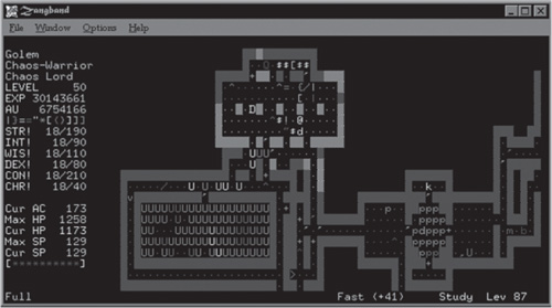 AngBand features an attractive character set sporting many colors.