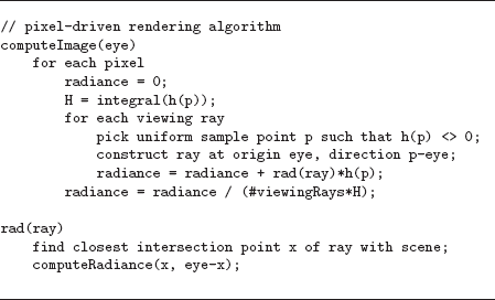 Figure showing pixel-driven rendering algorithm.