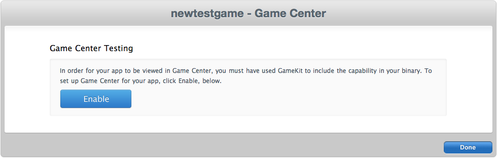 Enabling Game Center for your app