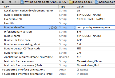 Setting the Bundle Identifier of an app in Xcode 4