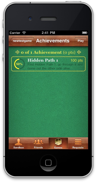 Achievement progress on iOS Simulator