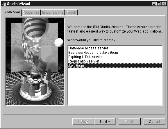 Studio Wizard: Welcome panel