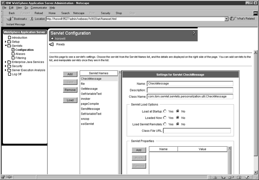 WebSphere Application Server: Servlet Configuration