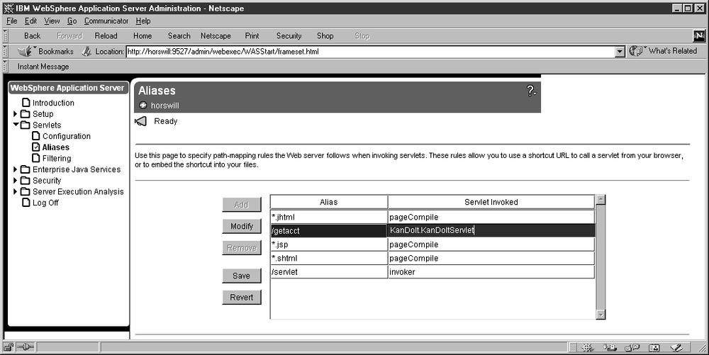 WebSphere Application Server: Aliases