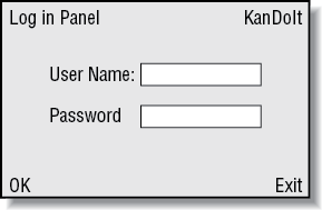 Design of the Log In panel