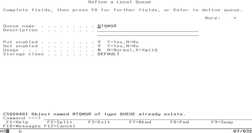 MQSeries for OS/390: Defining a local queue