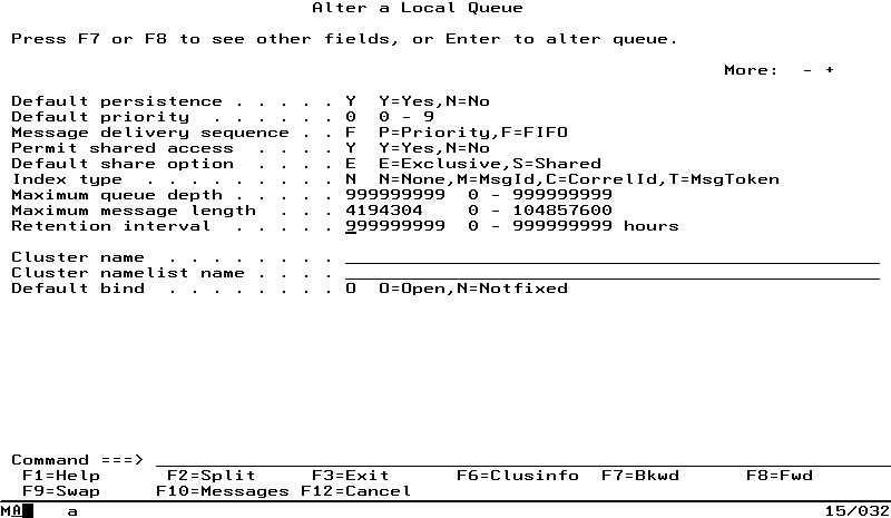 MQSeries for OS/390: Alter the bridge queue