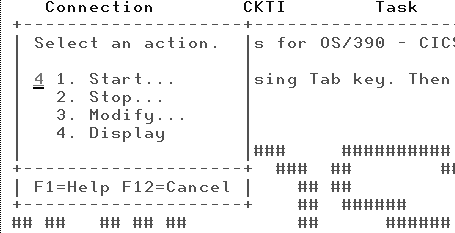 MQSeries for OS/390: The Connection pulldown