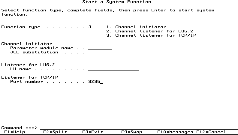 MQSeries for OS/390: Start a System Function