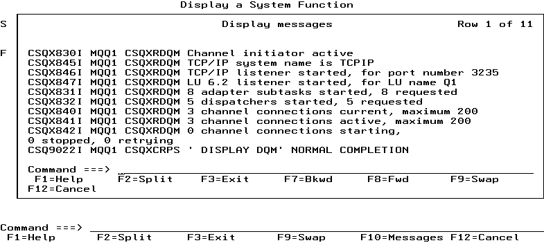 MQSeries for OS/390: Display a System Function