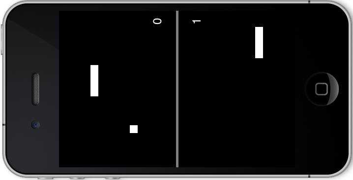 The Paddles game running in the iPhone Simulator
