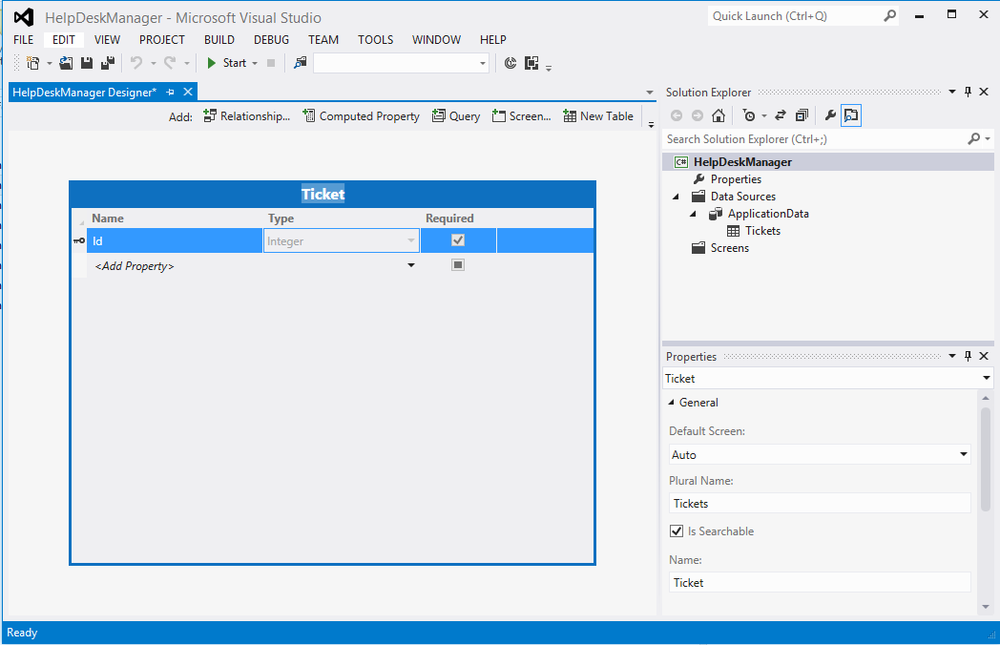 Creating the Ticket entity