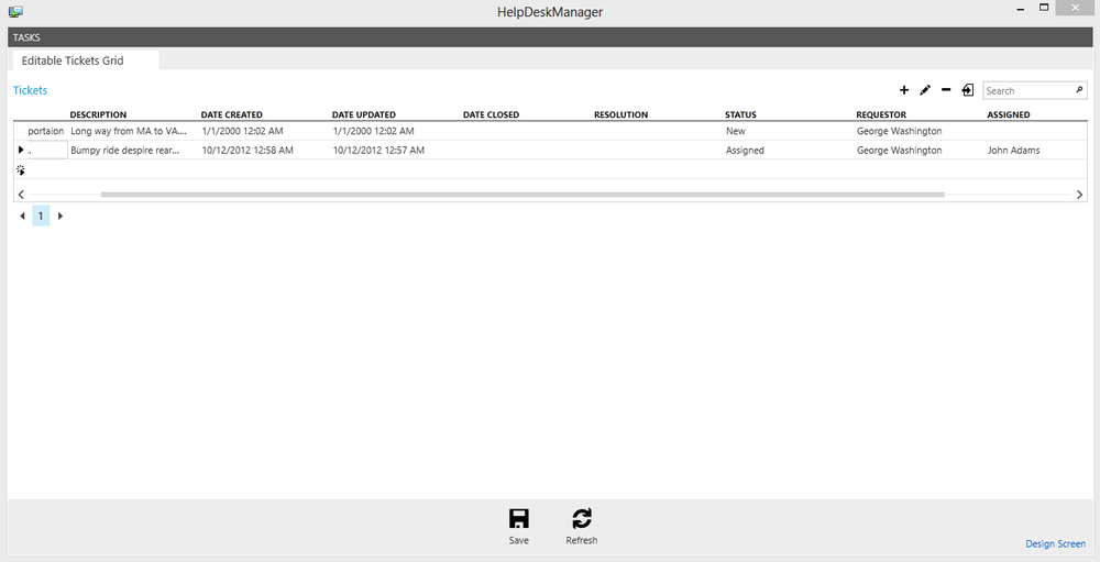 New ticket with Assigned status