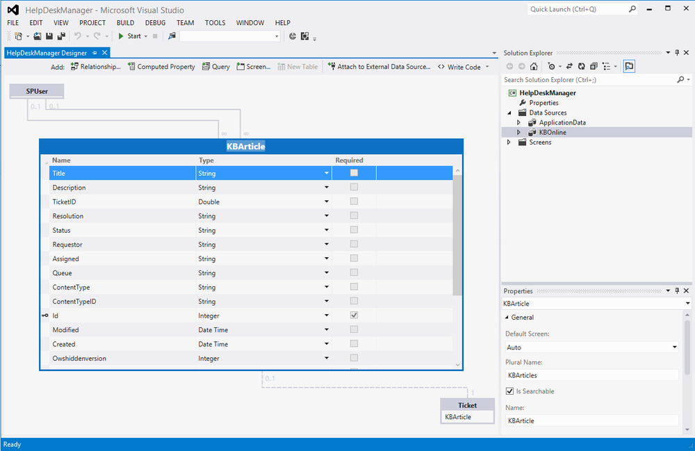 Adding a TicketID of data type Double to match the Number type in SharePoint