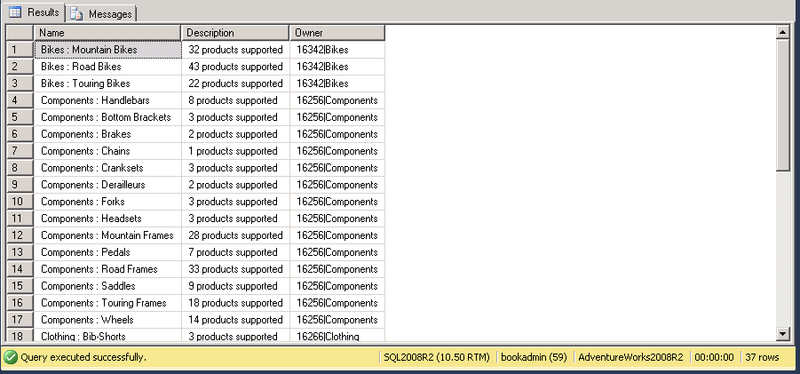 Query output