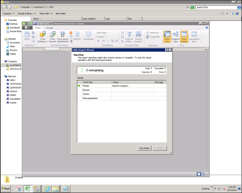 Importing data into PowerPivot