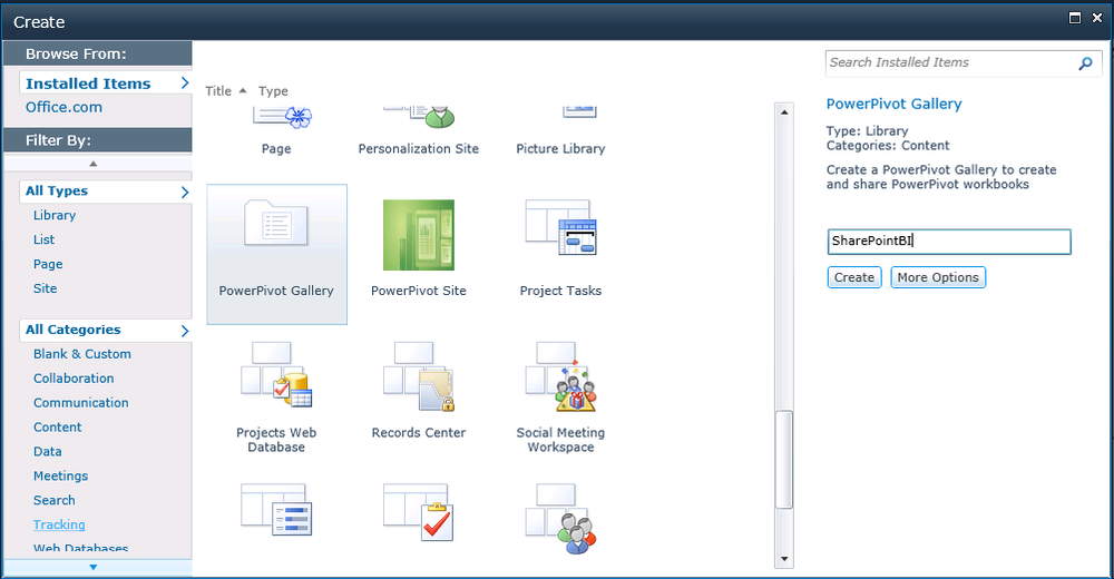 Create a PowerPivot Gallery