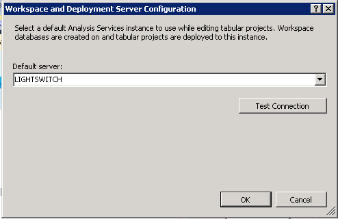 Providing the name of your SSAS tabular mode server