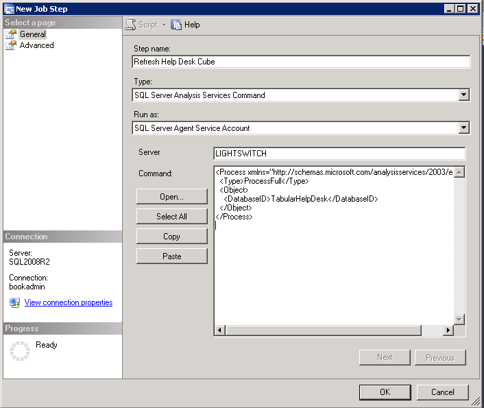 Specifying the SSAS Command