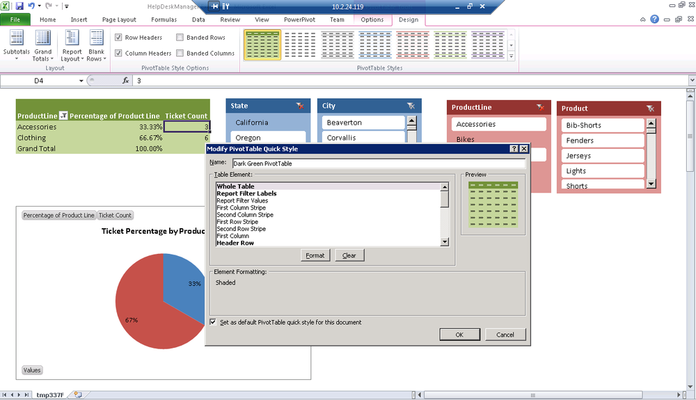 Creating a custom PivotTable style