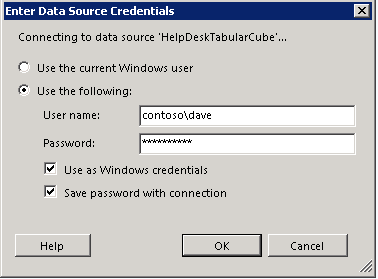 Confirming data source credentials