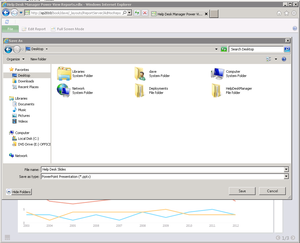 Save as PowerPoint: choose file location