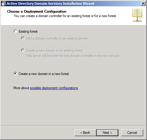 Creating a new domain in a new forest